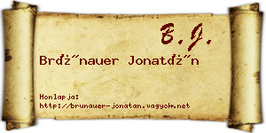 Brünauer Jonatán névjegykártya